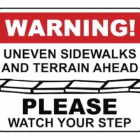 Warning Uneven Sign